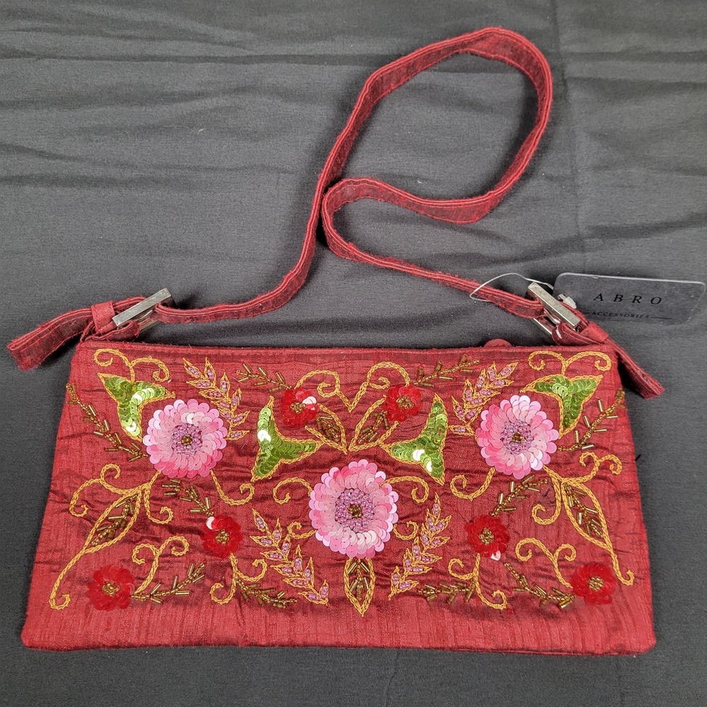 ABRO Accessories Floral Embroidered/Beaded‎ Crossbody Purse, Made In Jerusalem
